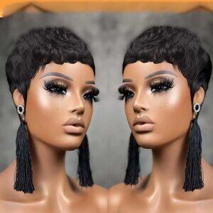 Pixie Cut Wigs for Black Women Short Pixie Cut Wig Human Hair Glueless Natural B